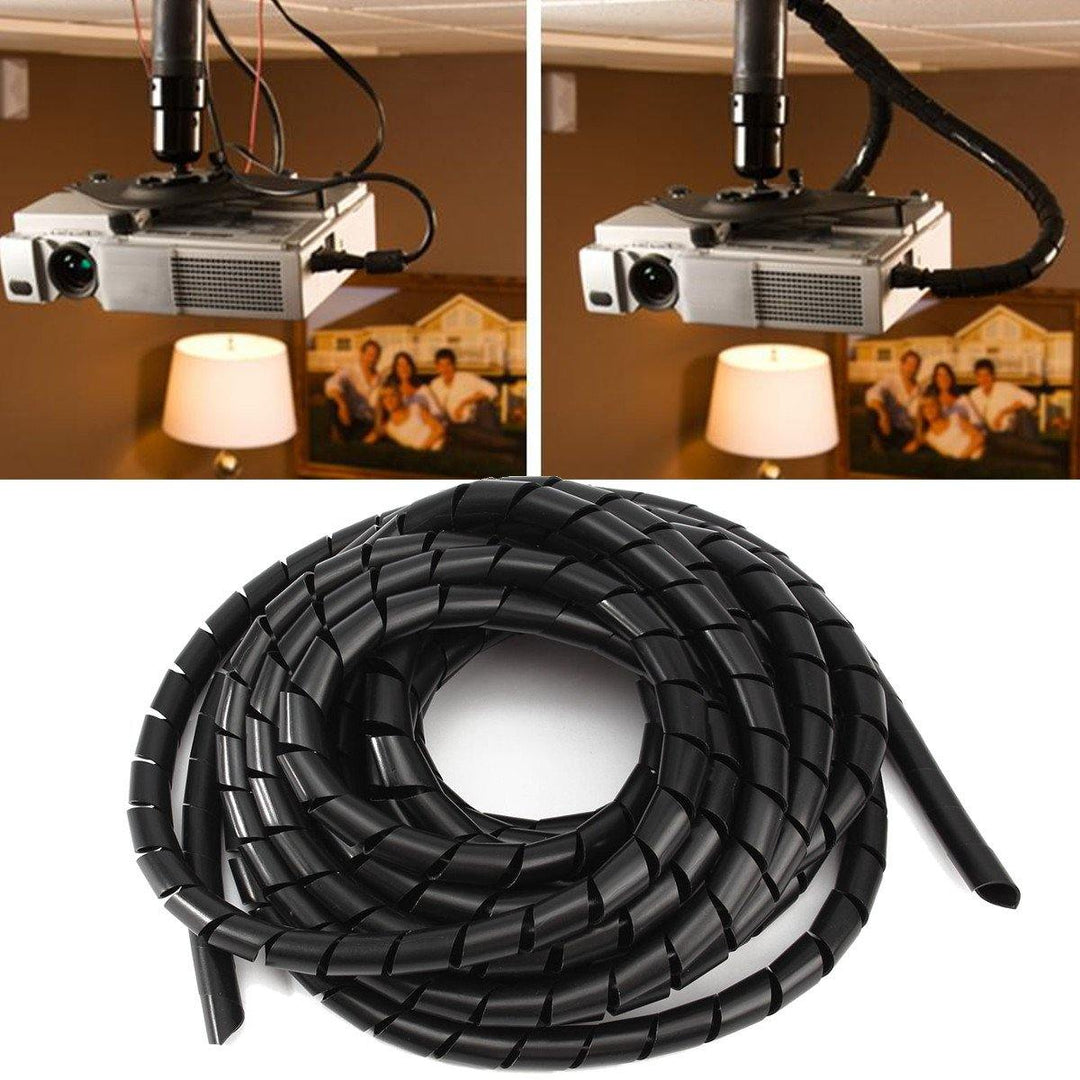 6m Tidy Wire PC TV Organising Wrapping Cable Cover Spiral Office Tube Manage Cord - MRSLM