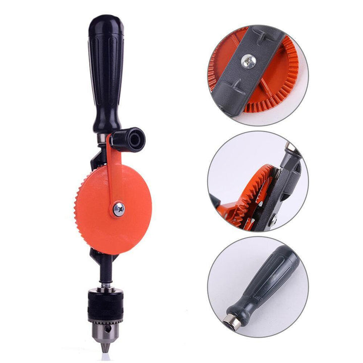 DIY Hand Wood Drill Model Micro Woodworking Hand Tools Hand Drill Double Pinions Drill Capacity Manual Drilling Tool For Wood Plastic Acrylic Circuit Board Punching - MRSLM