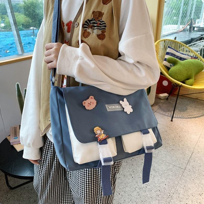 Shoulder Bag Messenger Simple Girl Japanese Japanese And Korean Canvas Bag - MRSLM