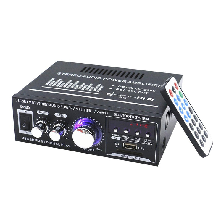AV-699BT 400W 2CH bluetooth Home HiFi Stereo Power Amplifier Support USB Memory Card FM Radio 220V - MRSLM