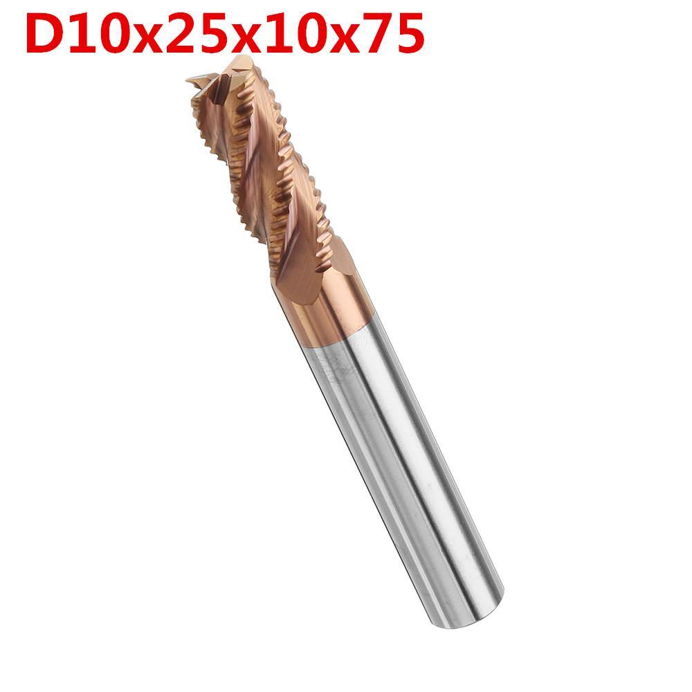 Drillpro 4/6/8/10mm Rough End Mill Cutter 4 Flutes HRC55 AlTiN Coating Milling Cutter - MRSLM