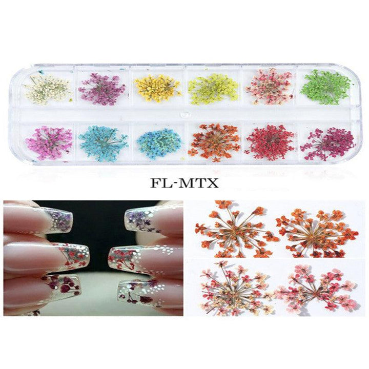 Mix Dried Flowers Nail Decoration Jewelry Natural Floral Leaf Stickers 3D Nail Art Designs Polish Manicure Accessories - MRSLM