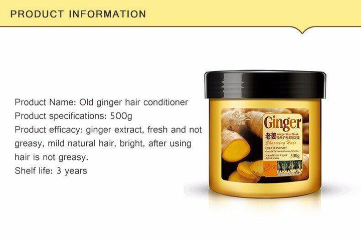 Ginger Hair Mask Moisturizing Deep Repair Frizz For Dry Damaged Hair Smooth Hair Conditioner 500 ml - MRSLM