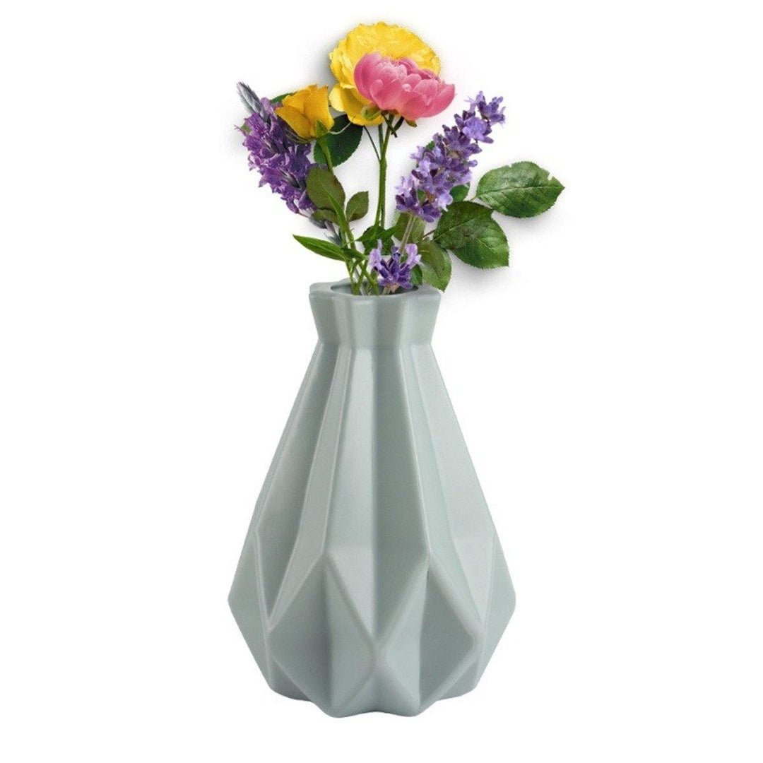 Origami Plastic Vase Imitation Ceramic Plastic Flower Pot Home Decoration - MRSLM