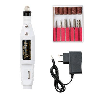 1Set Electric Nail Kit Nail Tips Manicure Machine Electric Nail Art Set Pen Pedicure 6 Bits Nail Art Tools Kit suit for 2.35mm drill - MRSLM