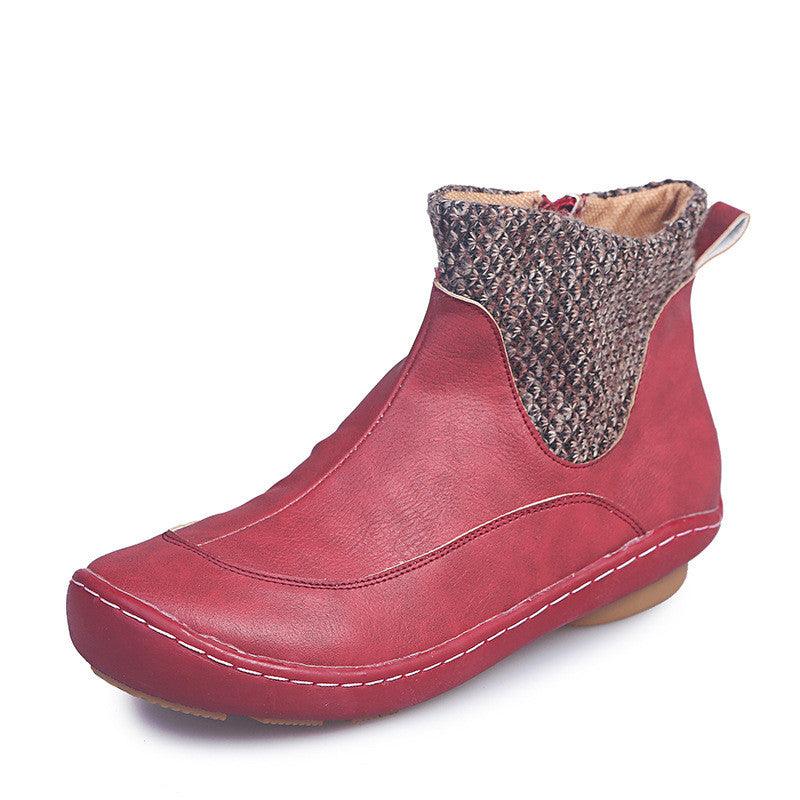 New women's shoes woolen women's leather boots - MRSLM