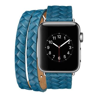 Embossed strap for iWatch1/2/3/4 leather strap double loop leather fashion belt - MRSLM