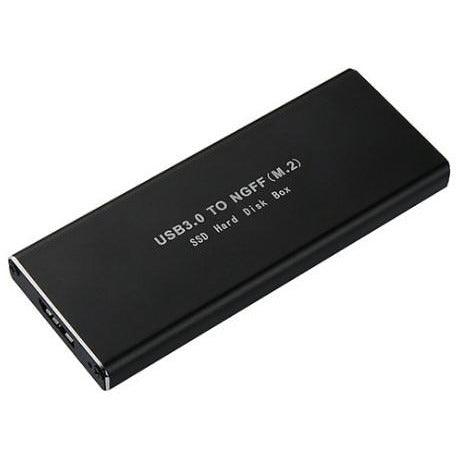 HONWIN CS-M2O1 2.5 inch SSD HDD Enclosure M.2 NGFF to USB3.0 Mechanical Solid State Hard Drive Case Hard Drive Disk Enclosure for Windows (Black) - MRSLM
