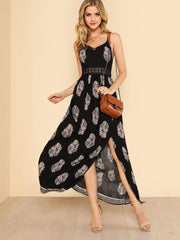 printed split dress, view 2 - MRSLM