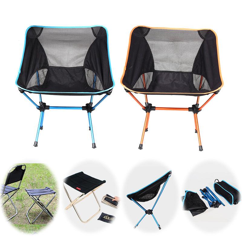 Portable Folding Camping Chair Beach Hiking Picnic Seat Extended Fishing Tools Chair For Travel - MRSLM