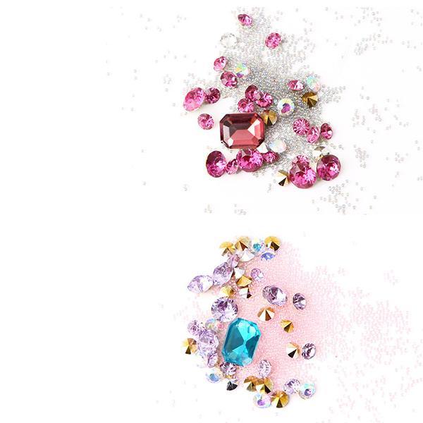 1 Bottle Diamonds Nails Sticker Colorful Beads Crystal Nail Art Decorations - MRSLM