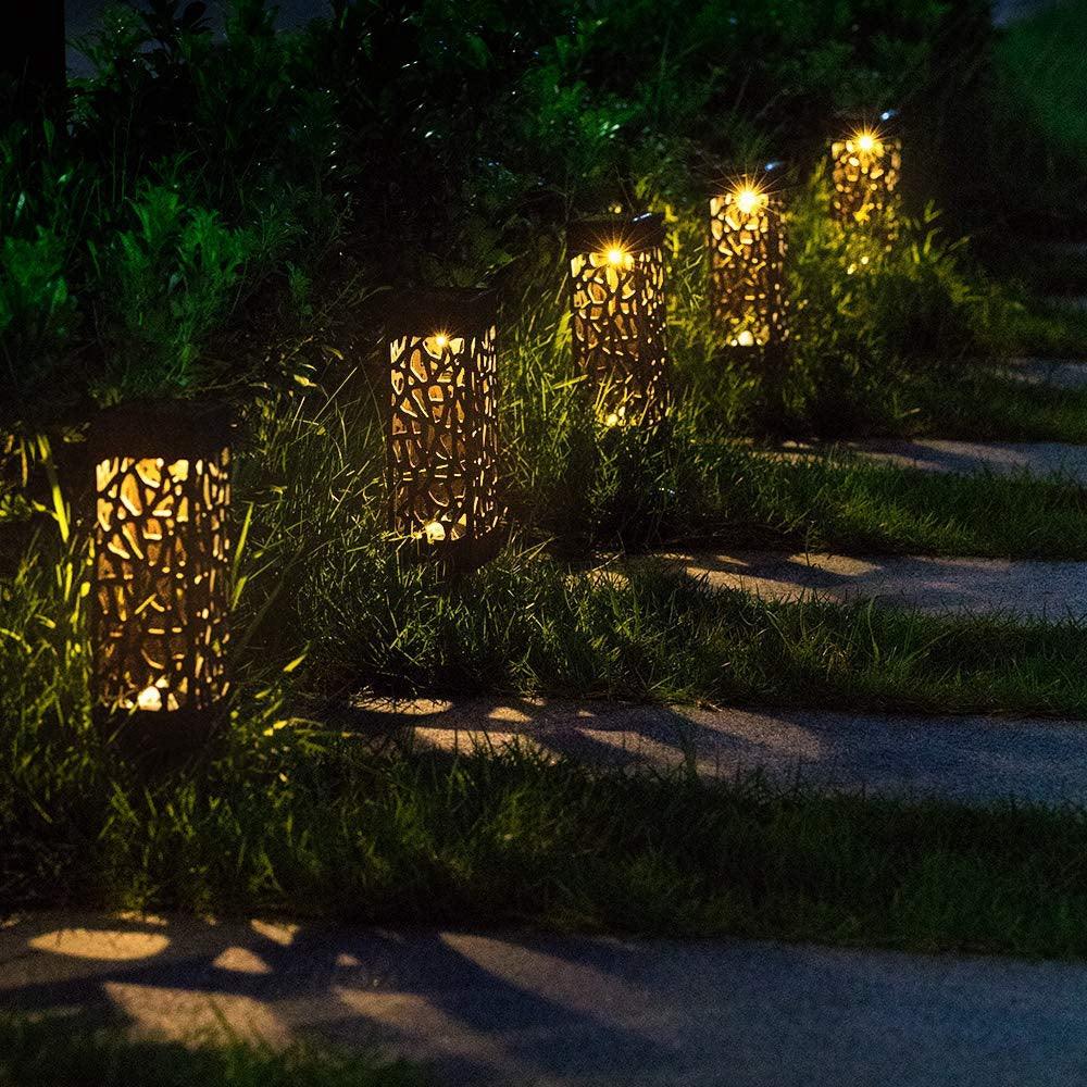 Solar Power Light Sensor Hollow Out Lawn Lamp Waterproof Pathway Outdoor Garden Landscape Light - MRSLM