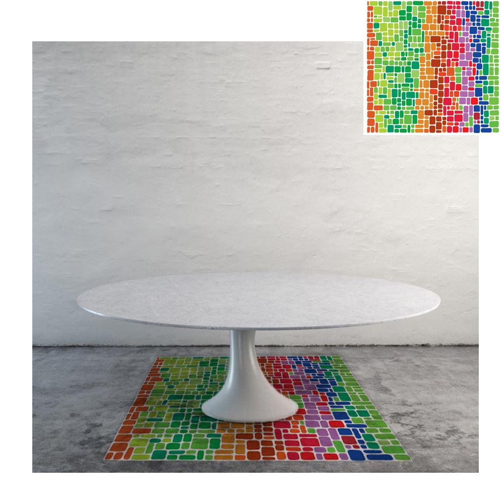 PAG Floor Sticker Tea Table Decor Waterproof Colorful Blocks Anti Skid Floor Decal Home Improvement - MRSLM