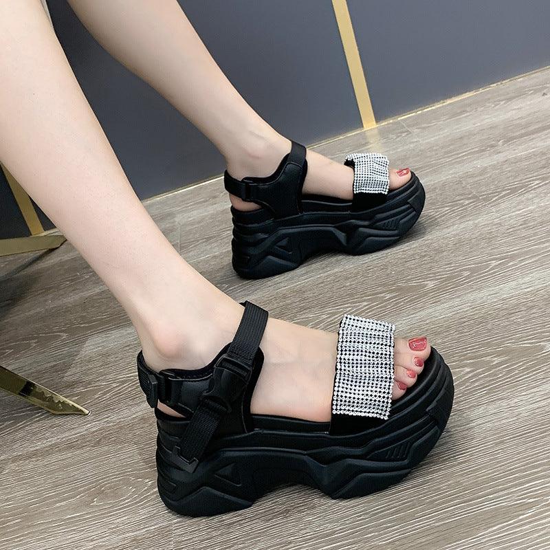 Korean Style Round Toe Muffin Comfortable Sports Casual Sandals - MRSLM