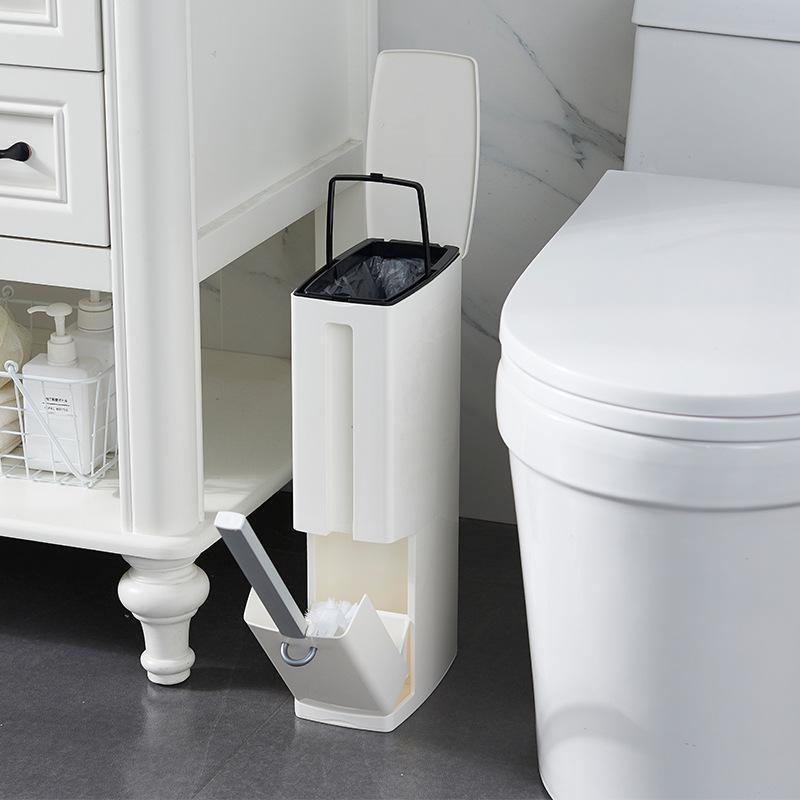 Smart and Efficient Toilet Brush and Trash Can Set - Simplify Your Bathroom Cleaning - MRSLM