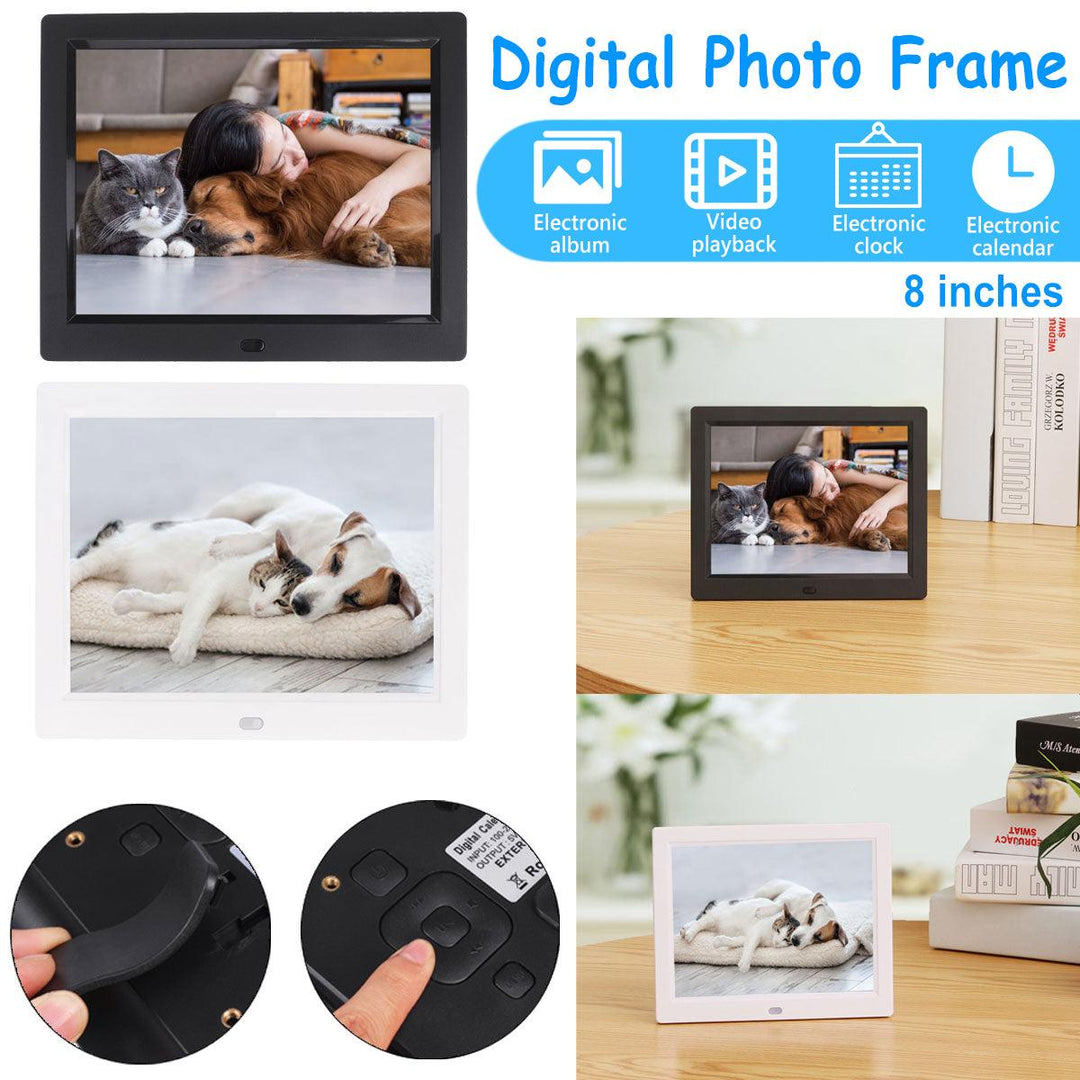 8inch TFT LCD Digital Photo Frame Electronic Picture Album MP3 Video Player Clock - MRSLM