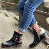 Round toe solid color short boots women's shoes - MRSLM