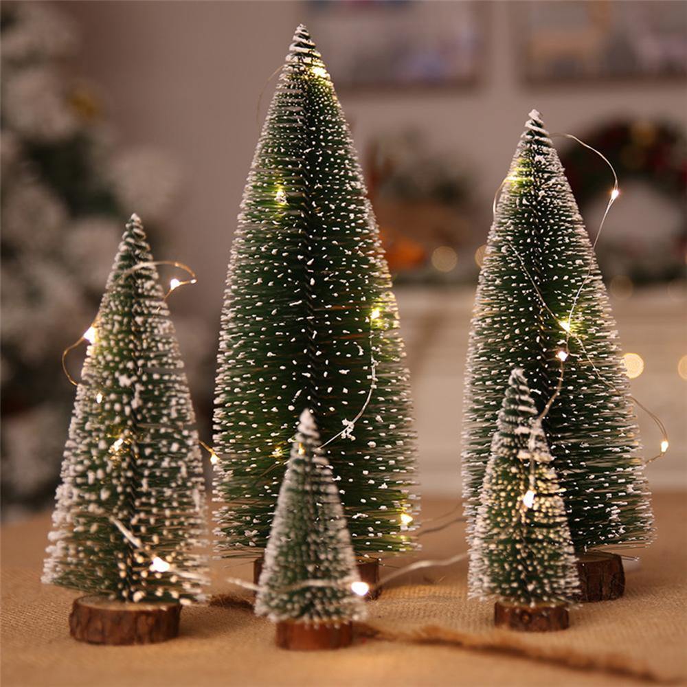2020 Christmas Ornament Tree New Year's Mini Christmas Tree Small Pine Tree Home Office Desktop Mini Christmas Decor - MRSLM