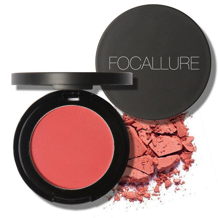FOCALLURE Cheek Blusher Powder Blush Beauty Makeup Soft Nature Rouge Glossy Face Blush - MRSLM