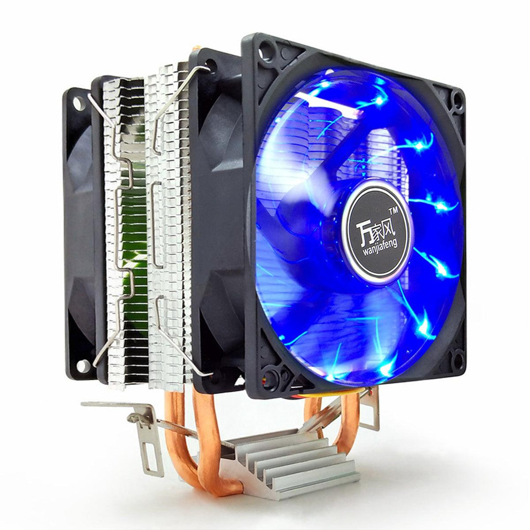 12V 3Pin Silent Double Tower CPU Cooling Fan Cooler Heatsink for Intel LGA1150 1151 1155 AMD 2/3+ - MRSLM