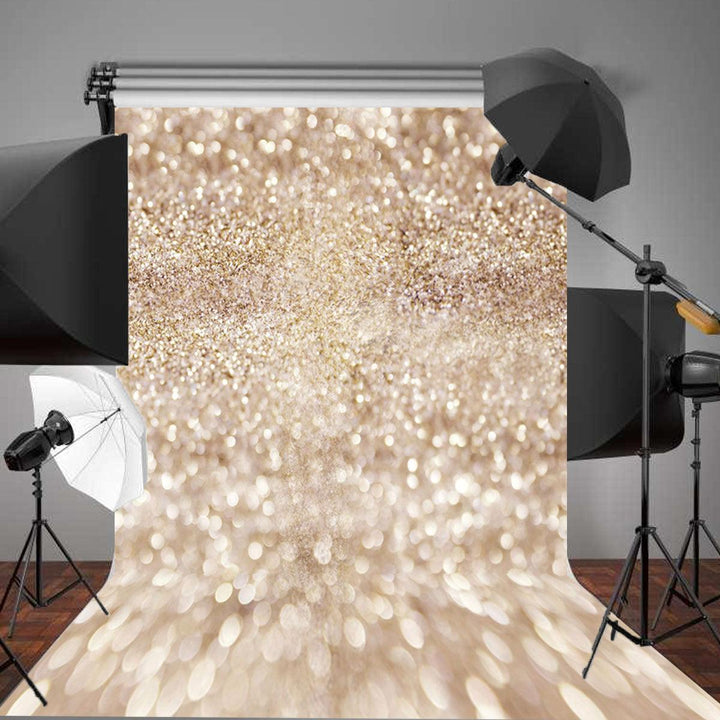 3x5FT 5x7FT Vinyl Beige Glitters Shining Photography Background Backdrop Studio Prop (0.9x1.5m) - MRSLM