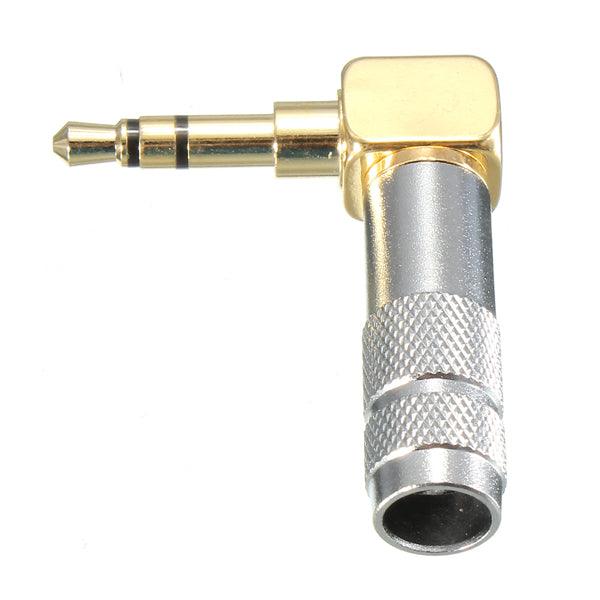 3.5mm Stereo 3 Pole Male Plug 90-Degree Audio Connector Solder Jack - MRSLM