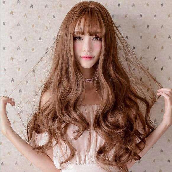 Girls Curl Big Waves Korean Air Liuhai Lifelike Wig Headset - MRSLM