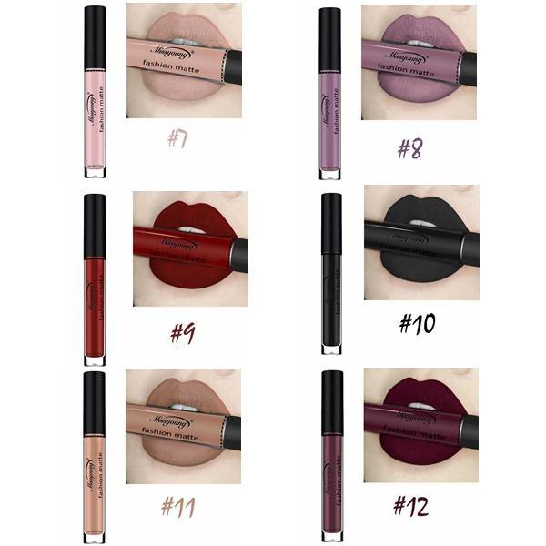 Missyoung Matte Lip Gloss Lips Lipstick Long Lasting Liquid Cosmetics Exaggerated Makeup - MRSLM