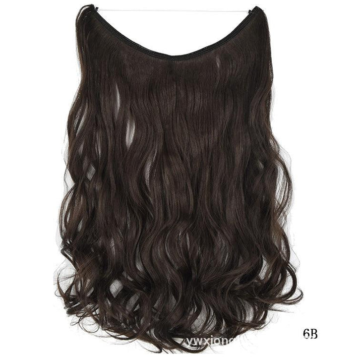 22 inches Invisible Wire No Clips in Hair Extensions Secret Fish Line Hairpieces Silky Straight Synthetic - MRSLM