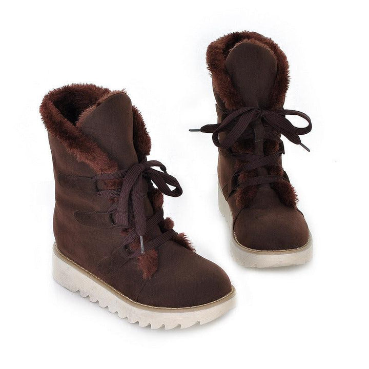 Warm Snow Boots Lace up Ankle Boots - MRSLM