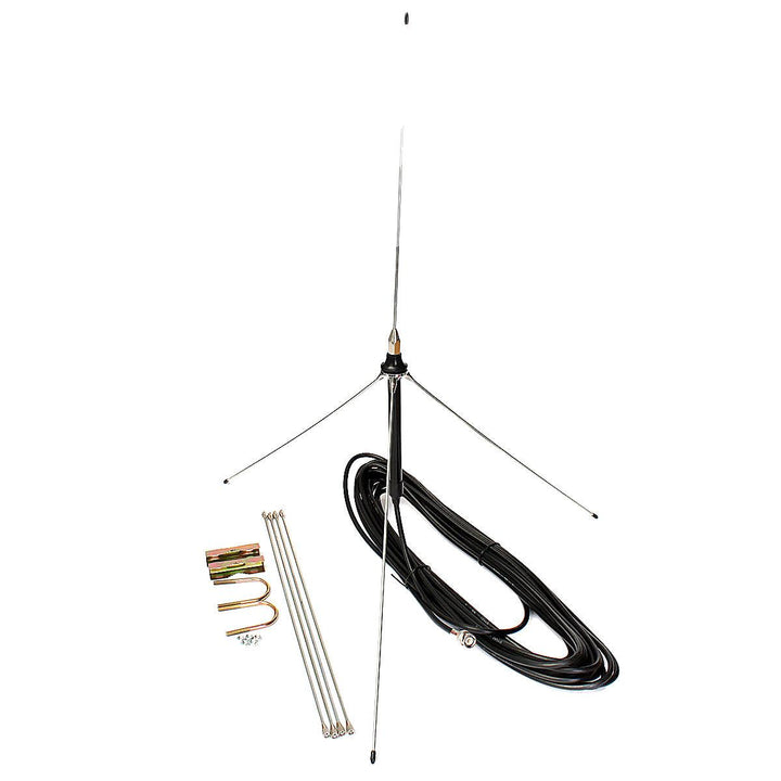 98Hz VSWR 1.5 Professional Stainless Steel FM Transmitter 1/4 GP Outdoor Antenna with 15M Cable - MRSLM