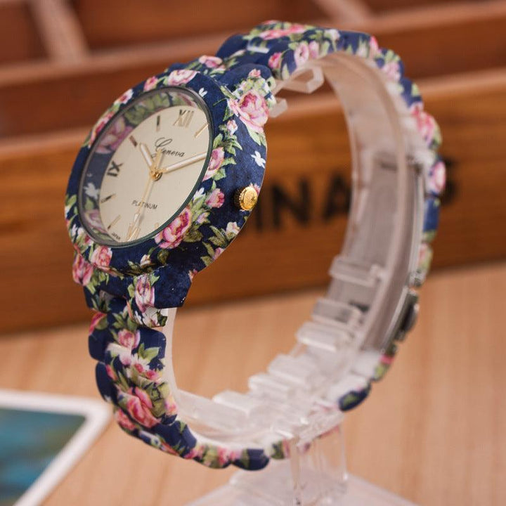 Color watch fashion print watch (White) - MRSLM