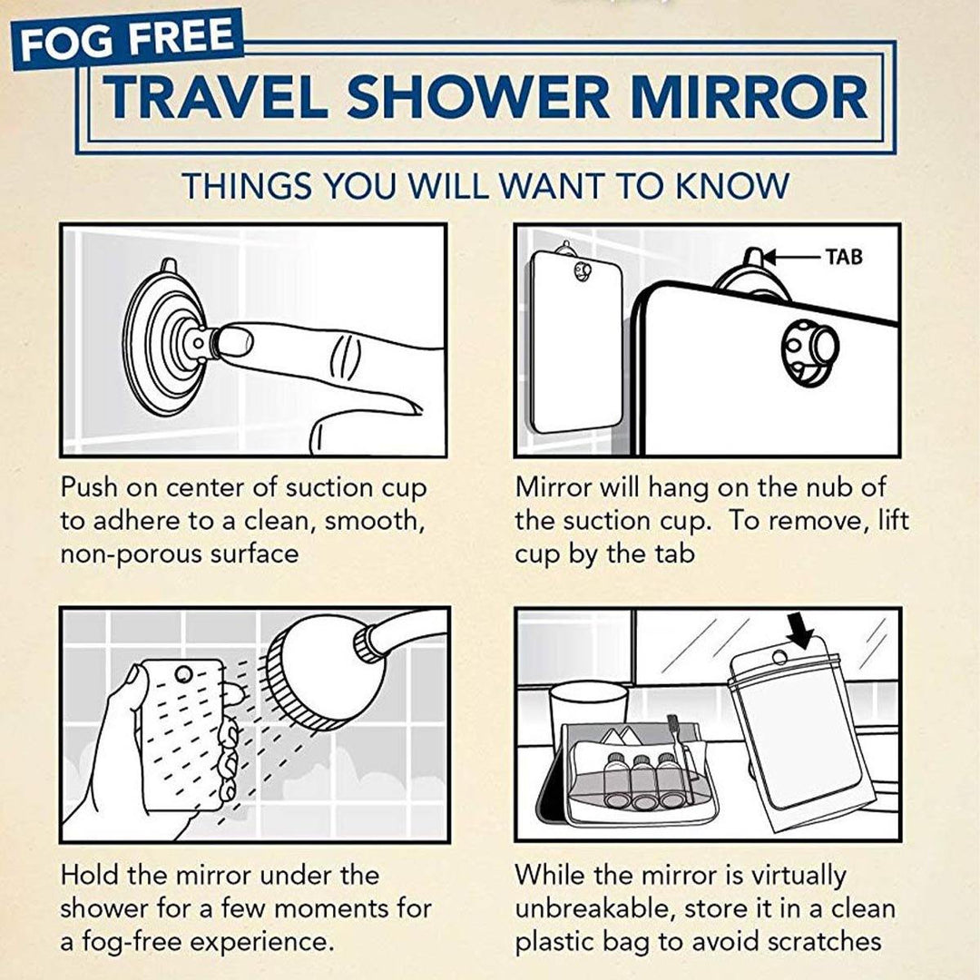 Anti Fog Shower Mirrors Bathroom Fogless Fog Free Mirror Washroom Travel For Man Shaving Mirror 13*17cm - MRSLM