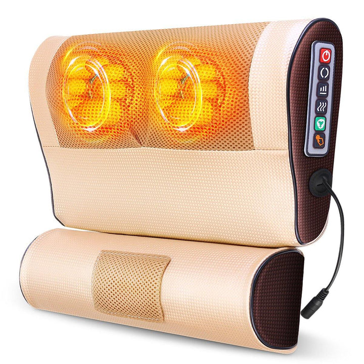 Double 8D Electric Massage Pillow Body Infrared Heating Neck Shoulder Back Pillow Massager - MRSLM