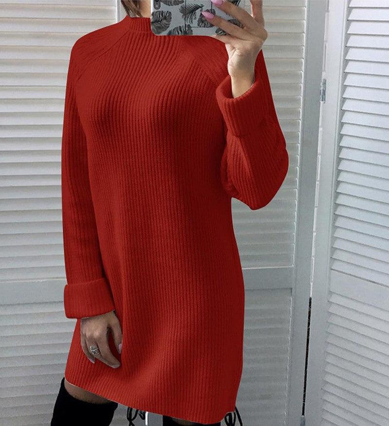 European and American Autumn EBAY Explosions Dress Sexy High Neck Long Sleeve Dress - MRSLM