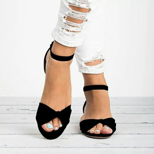 Women's buckle suede sandals, view 3 - MRSLM