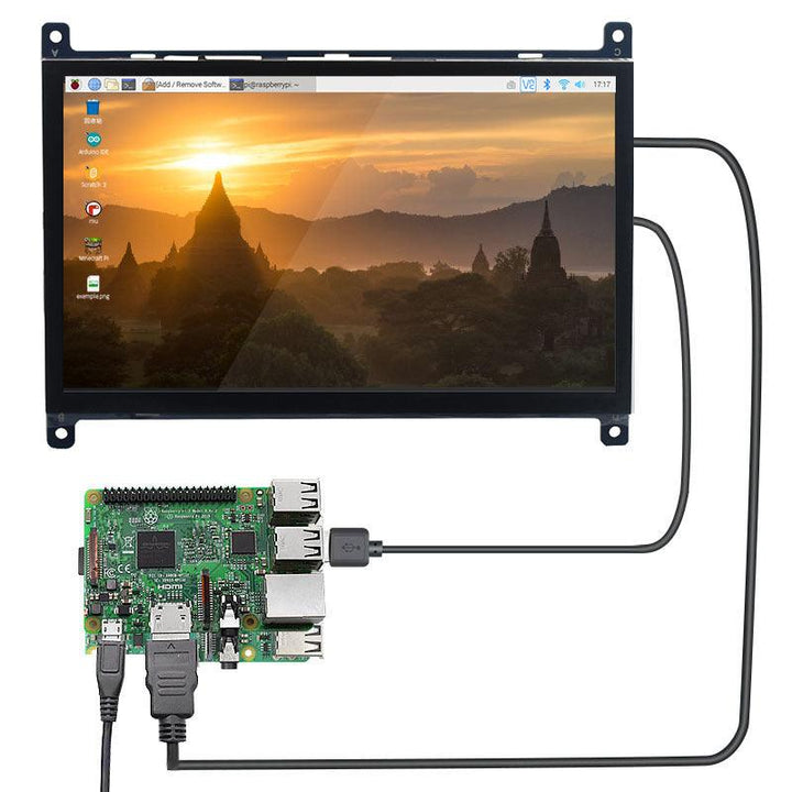Raspberry Pi 4B LCD Capacitive Touch Screen 7-inch HDMI HD Display USB Drive-free 1024×600PX IPS - MRSLM