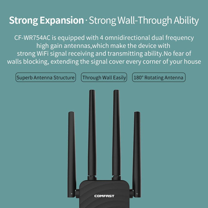 Dual-band 1200-megabit wireless relay router - MRSLM