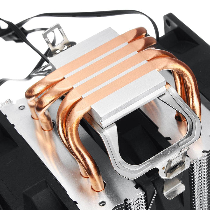 3 Pin Triple Fans Four Copper Heat Pipes Colorful LED Light CPU Cooling Fan Cooler Heatsink for Intel AMD - MRSLM