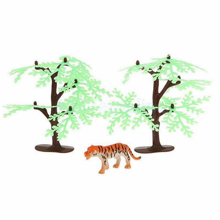 68PCS Plastic Farm Yard Wild Animals Fence Tree Model Kids Toys Figures Play New - MRSLM