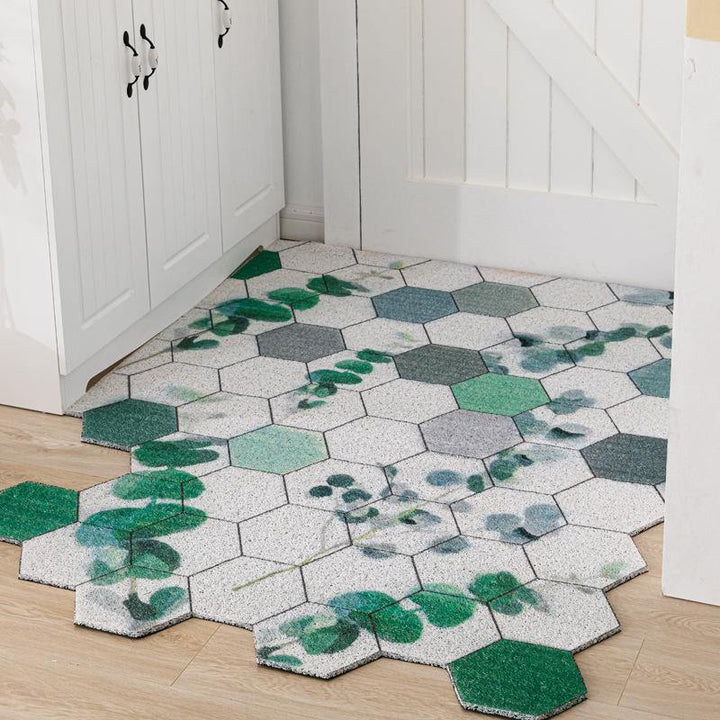 Non-slip Washable Hexagon Printed Custom Cut Doormat Carpet - MRSLM