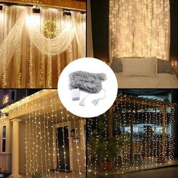 3M*3M 320 LED Waterfall Curtain String Holiday Light for Wedding Valentine's Day AC110V - MRSLM