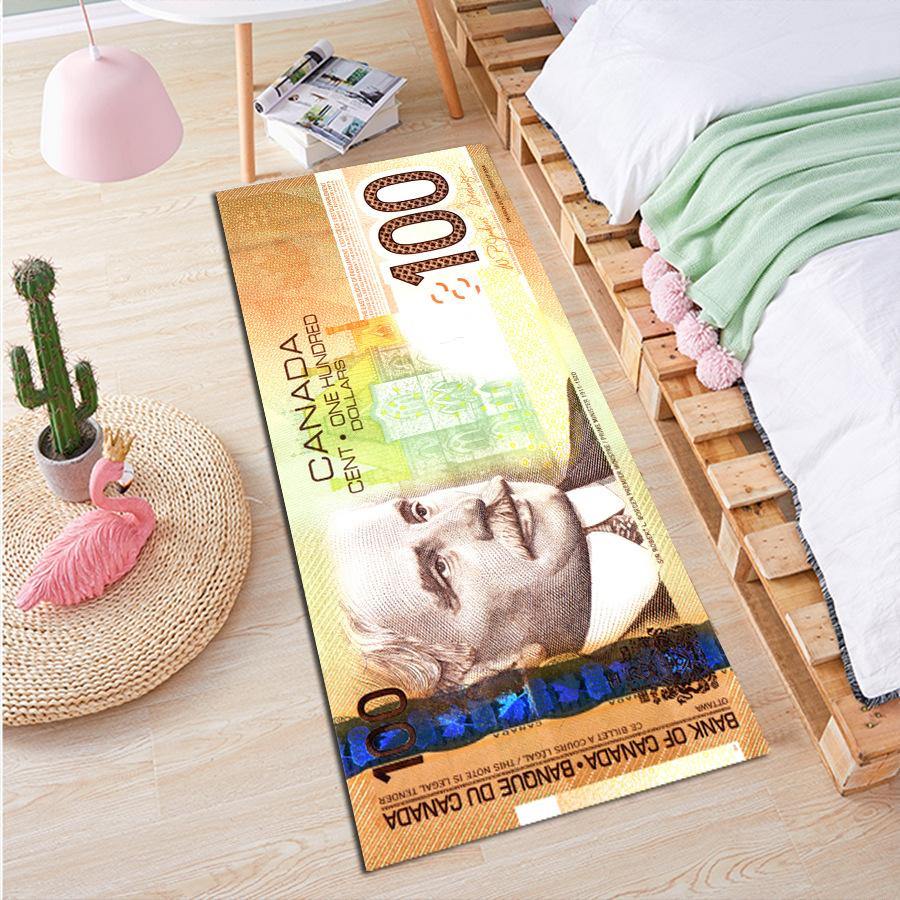 Rectangle Banknote Money Dollar Area Rug Non-Slip Carpet - MRSLM