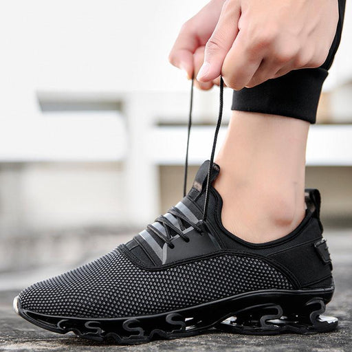 Men's knit mesh running shoes, view 2 - MRSLM