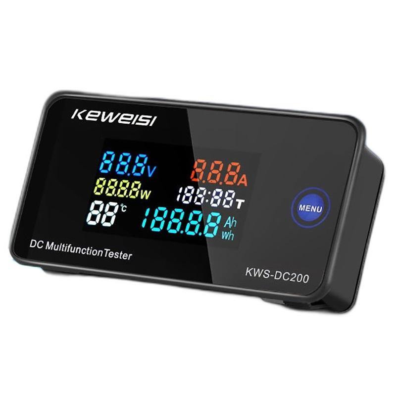 Color LCD Digital Wattmeter DC 0-200V 10A 50A 100A Voltmeter Ammeter Power Meter Indicator with Shunt - MRSLM