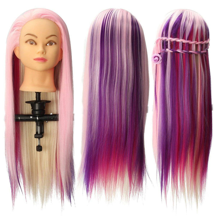 8 Colors Salon Hairdressing Braiding Practice Mannequin Hair Training Head Models With Clamp Holder - MRSLM