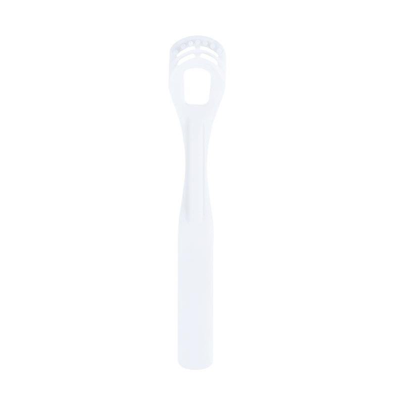 TidyTech Tongue Cleaner Silicone Oral Cleaning Kit Set Tongue Scraper Tongue Fur Deodorant Brush (White) - MRSLM