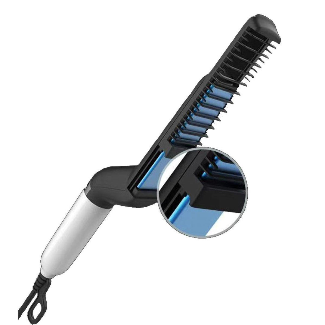 AUGIENB Men's Hair Styling Ceramic Comb Curler Straightener Roll Iron Multifunctional Quick Styler Hair Comb - MRSLM