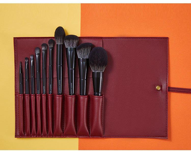 HAPPYMAKEUP 10pcs Makeup Brushes Set Full Set Of Fiber Hair Brush Makeup Tool - MRSLM