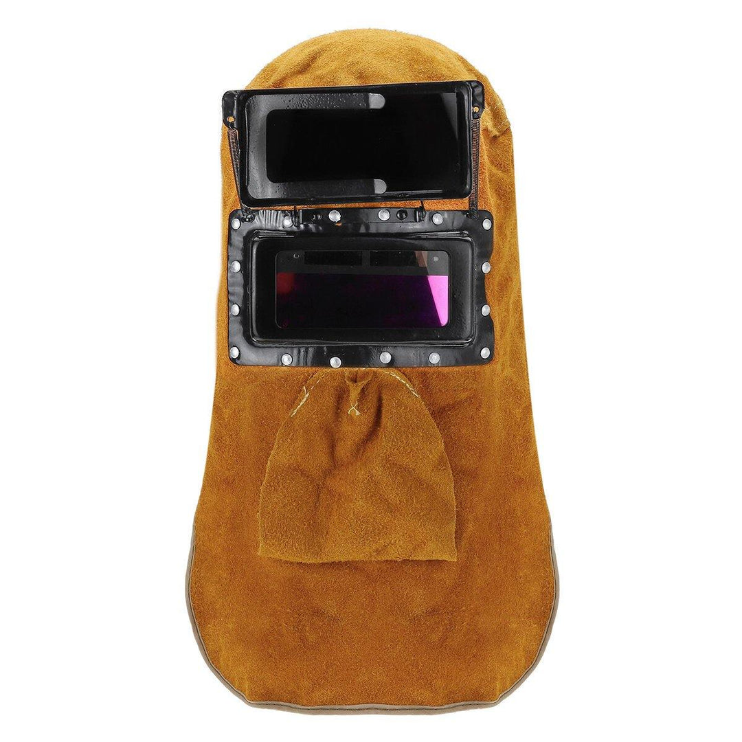 Solar Auto Darkening Filter Lens Welder Leather Welding Helmet Full Mask Hood - MRSLM